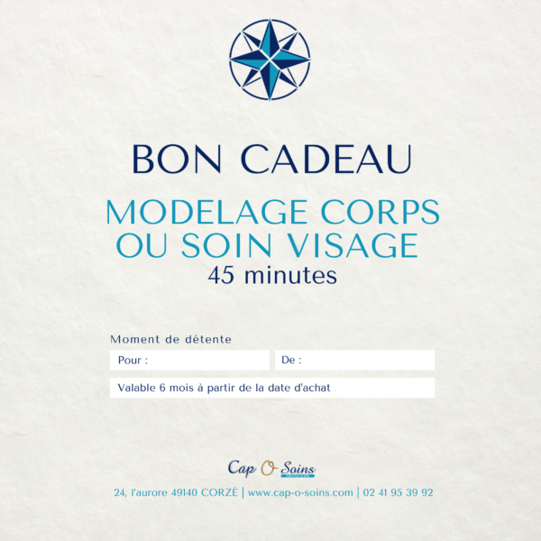 Modelage corps ou soin visage de 45 minutes